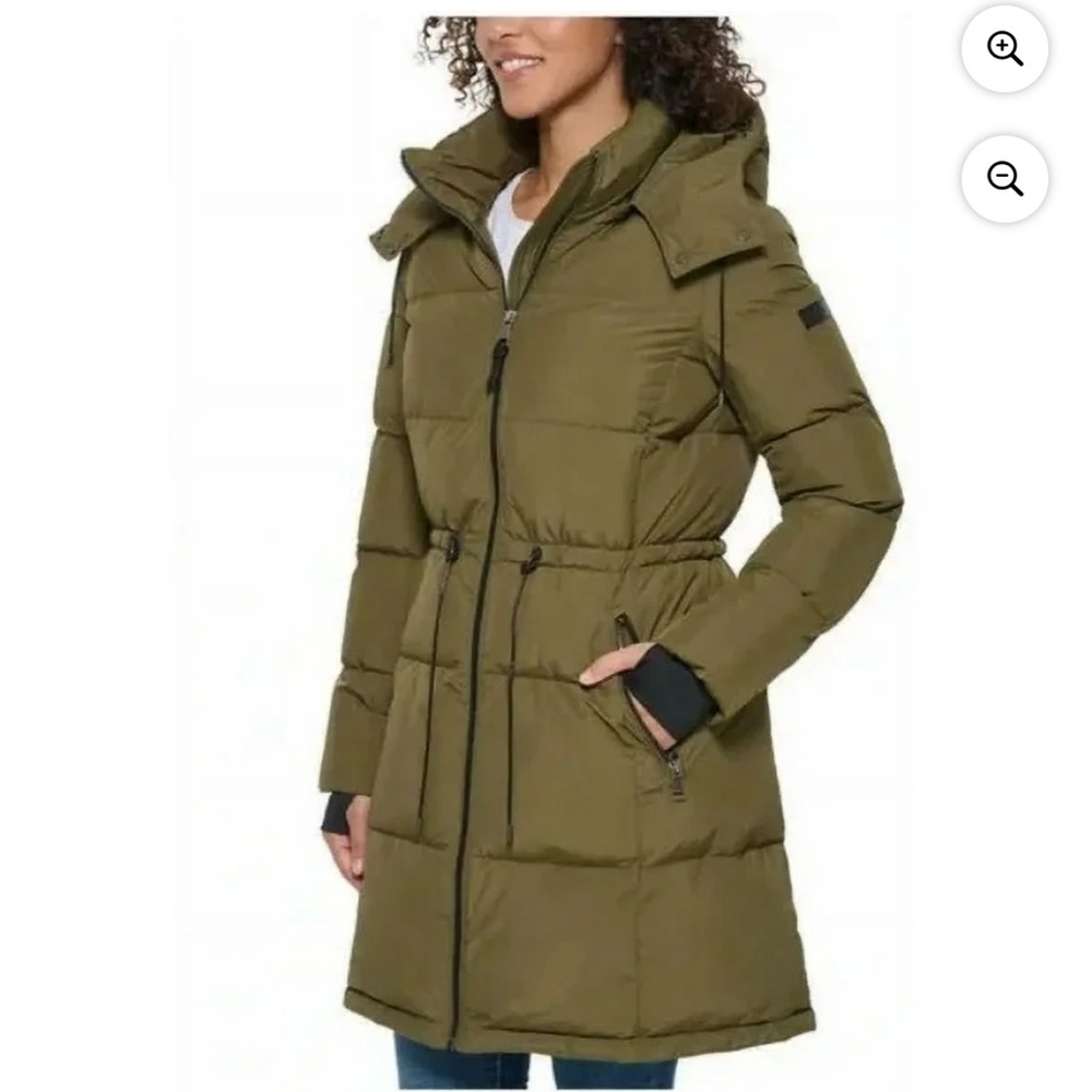 NWOT!  DKNY Olive Green Women's Parka Puffer Coat - Medium